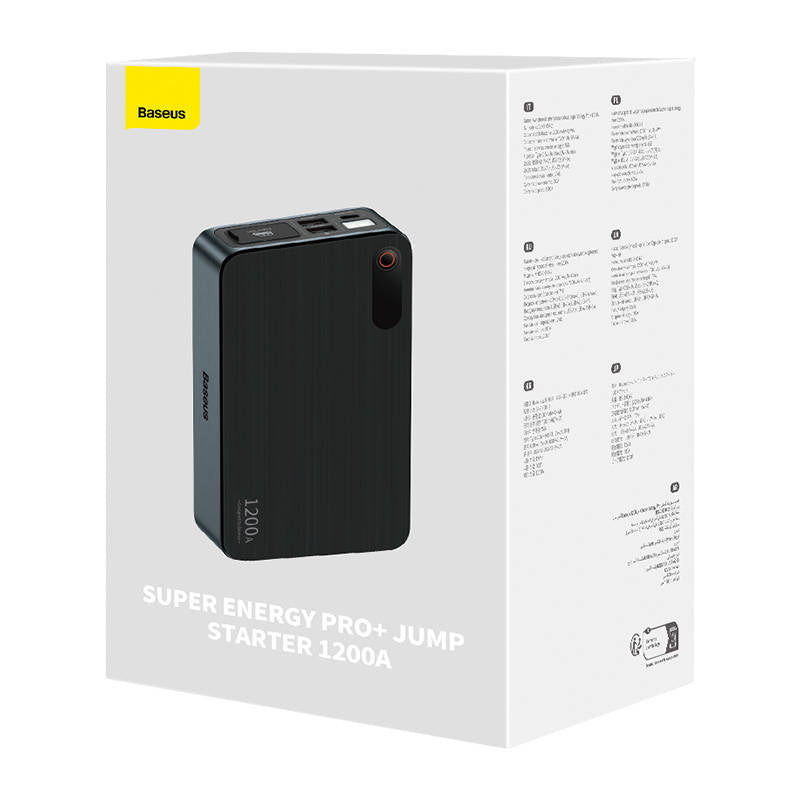 Powerbank/Rozrusznik Baseus Pro+ Car Jump Starter, 12000mAh, 1200A, USB (czarny) - Baseus | Sklep Sellando - Shop