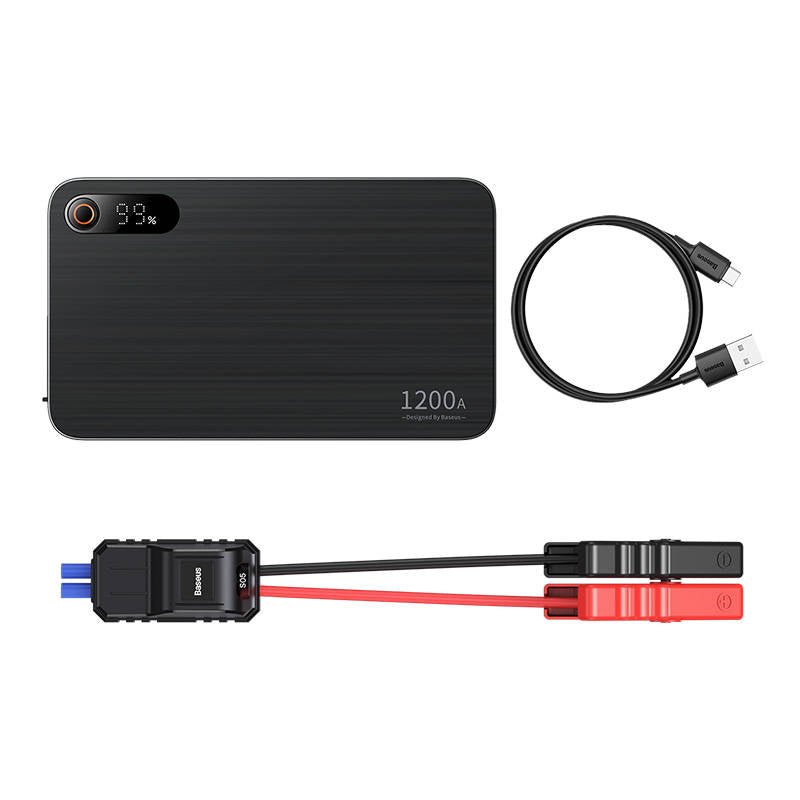 Powerbank/Rozrusznik Baseus Pro+ Car Jump Starter, 12000mAh, 1200A, USB (czarny) - Baseus | Sklep Sellando - Shop