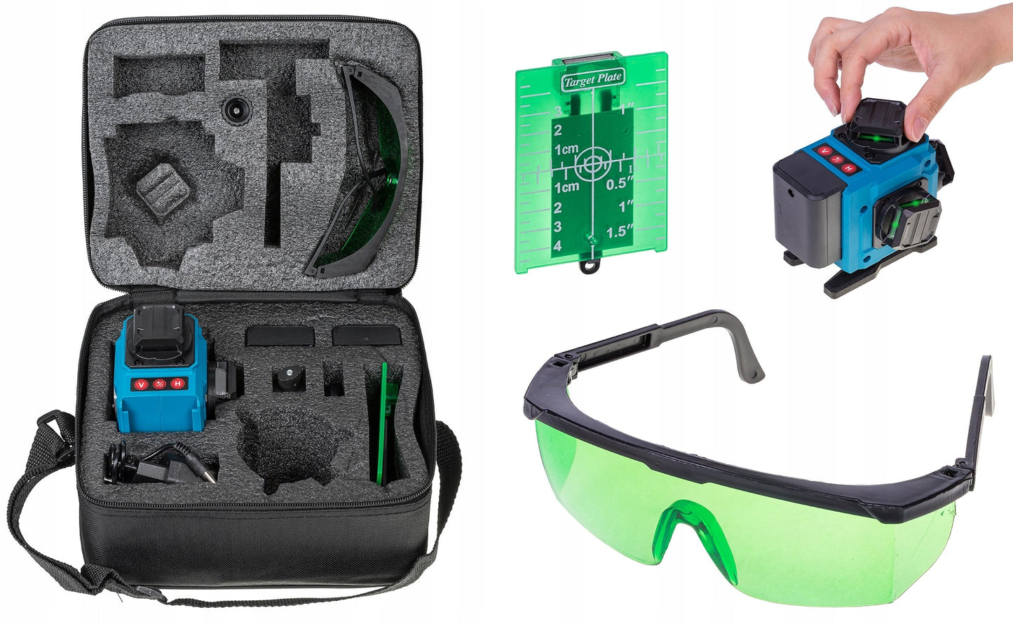 POZIOMICA LASEROWA 360 LINBOX ECO4 LASER KRZYŻOWY 4D + STATYW DO SKOSÓW - bez marki | Sklep Sellando - Shop